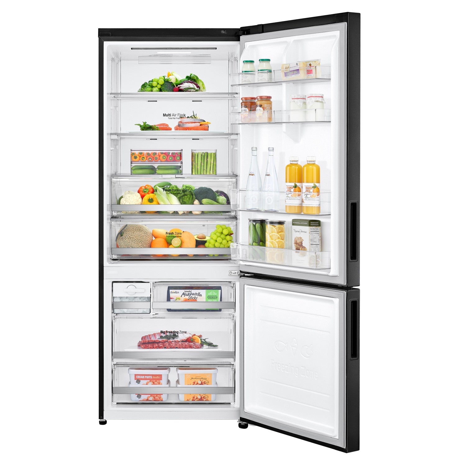 Frigorifero Lg GBB569MCAMN Combinato Congelatore Basso Libera Installazione Classe E Nero