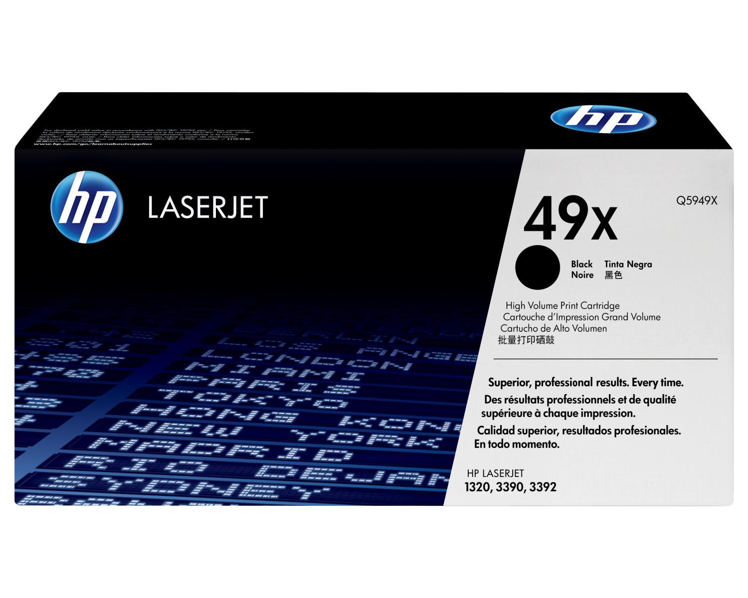 HP 49X High Yield Black Original LaserJet Toner Cartridge Cartuccia Toner 1 pz