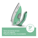 Imetec Nuvola, Ferro da Stiro da Viaggio a Vapore, Piastra in Acciaio Inox, 1000 W, Manico pieghevole, Custodia da Viaggio, Doppio Voltaggio