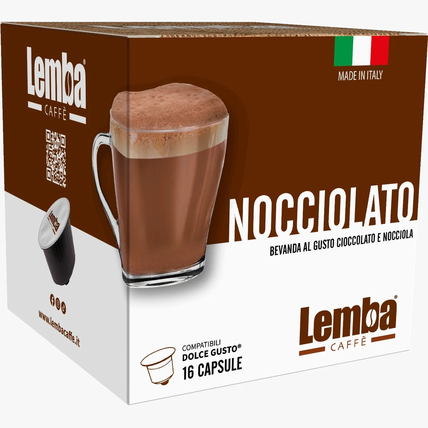 Lemba Caffè Capsule Compatibili Dolce Gusto Nocciolato 16 Pezzi