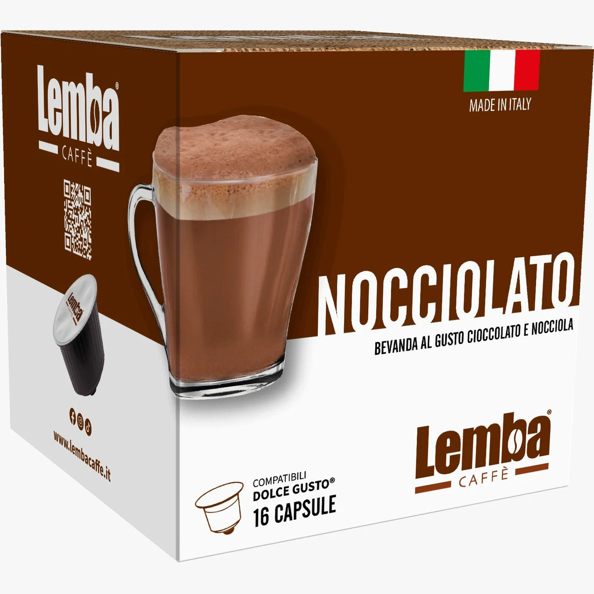 Lemba Caffè Capsule Compatibili Dolce Gusto Nocciolato 16 Pezzi