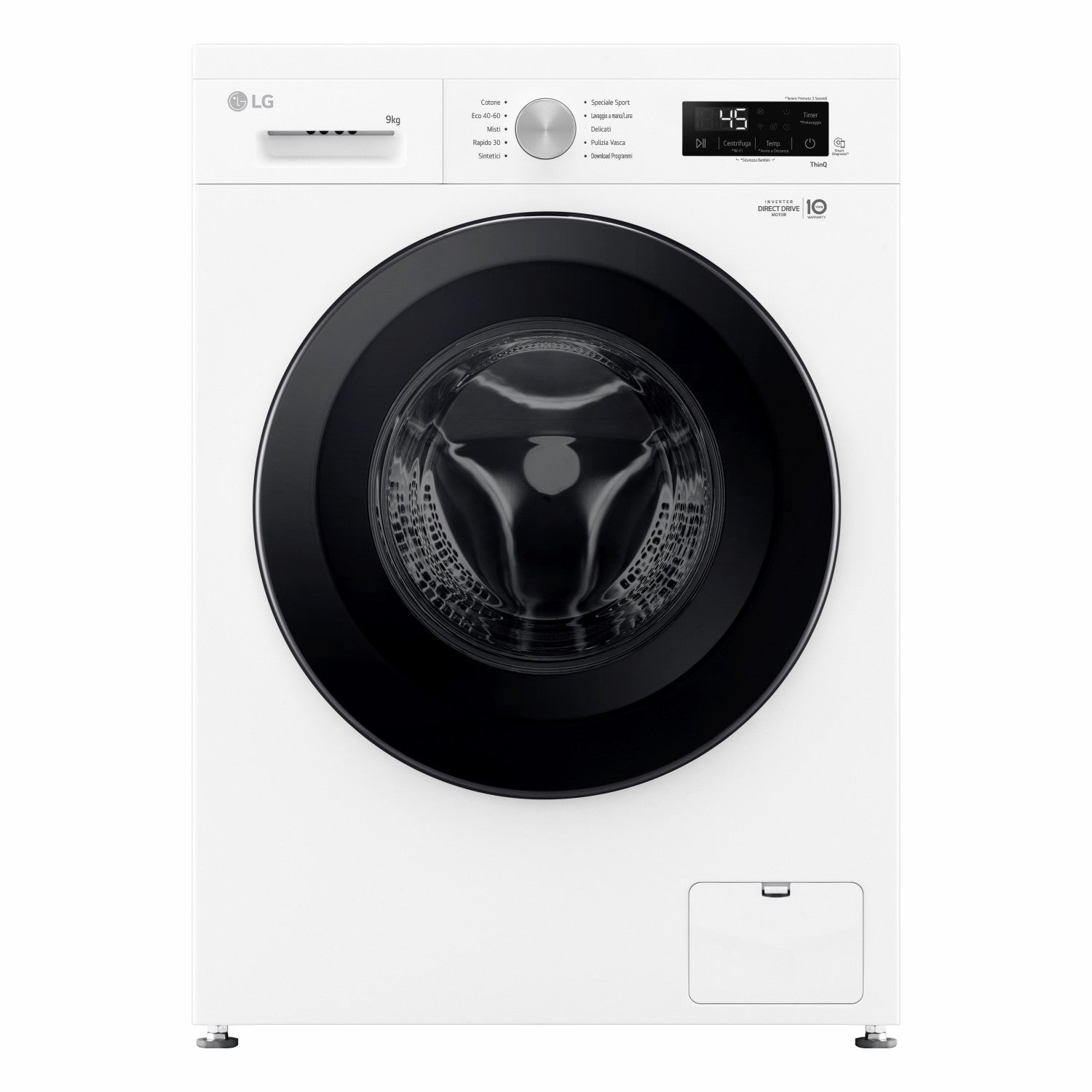 LG F4NX1009NWK Lavatrice smart 9kg Classe A 1400 giri 6 Motion Allergy Care Bianca