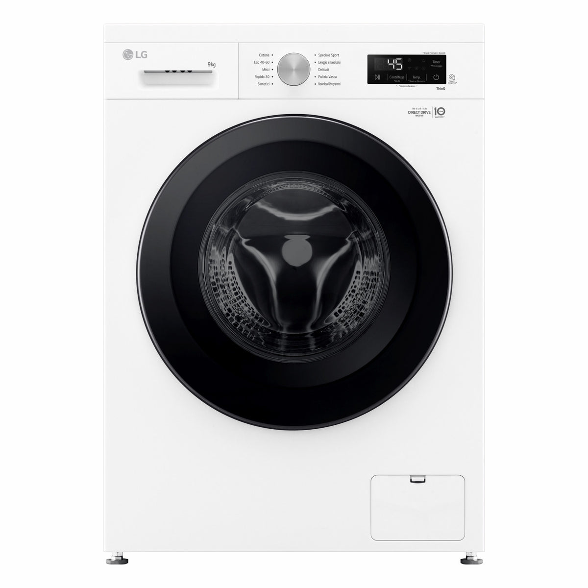 LG F4NX1009NWK Lavatrice smart 9kg Classe A 1400 giri 6 Motion Allergy Care Bianca