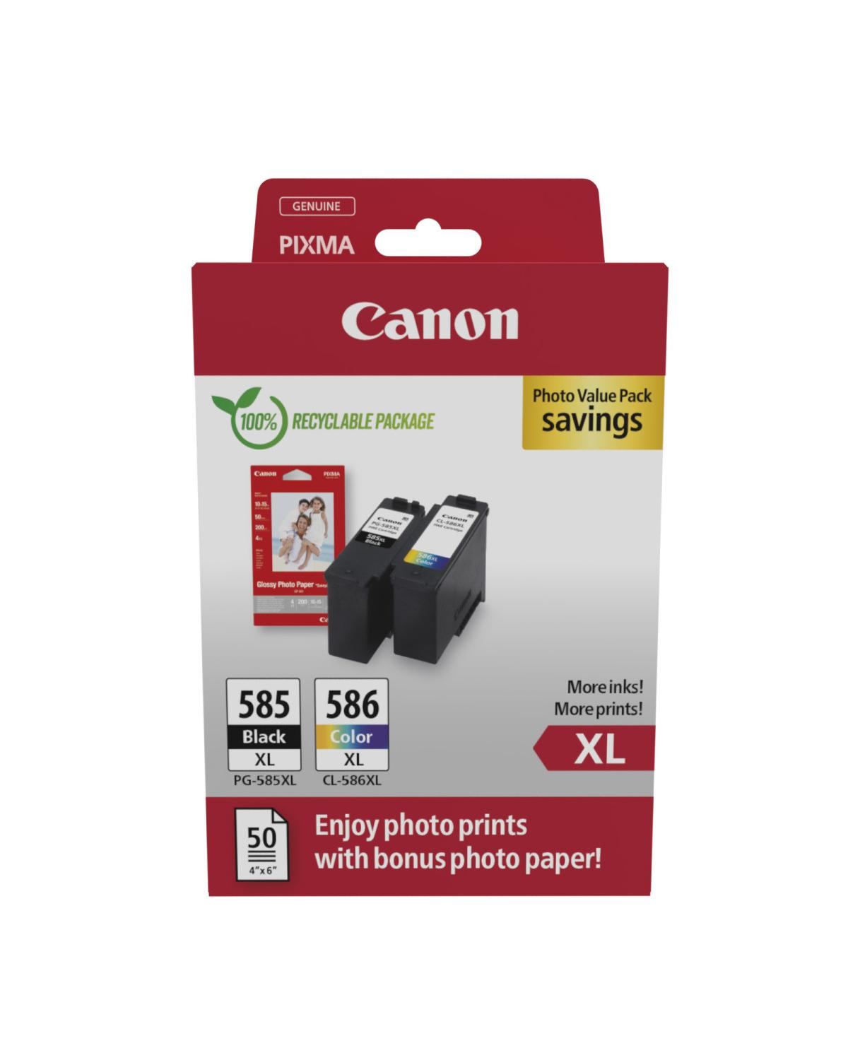 Canon PG 585XL CL 586 PVP cartuccia d'inchiostro 2 pz Originale Resa elevata XL Nero. Ciano. Magenta. Giallo