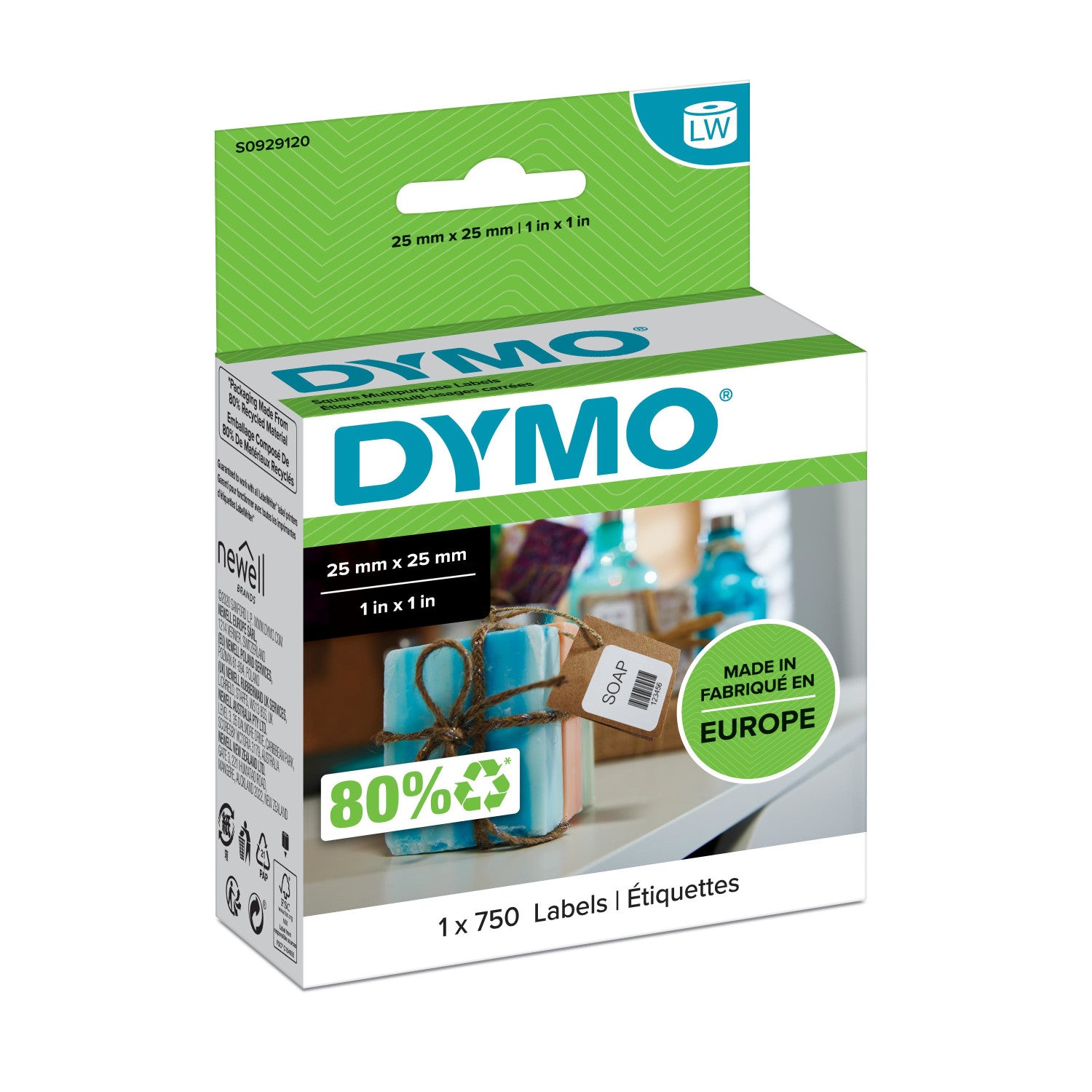DYMO LW - Multi-Purpose Labels - 25 x 25 mm - S0929120 Bianco Etichetta per stampante autoadesiva