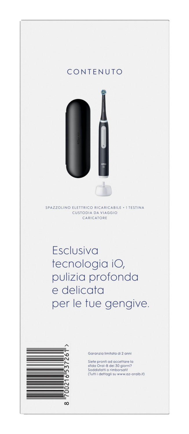 Oral-B Spazzolino Elettrico Ricaricabile iO 3 Nero, 1 Testina Di Ricambio, 1 Custodia Da Viaggio. 1 Spazzolino
