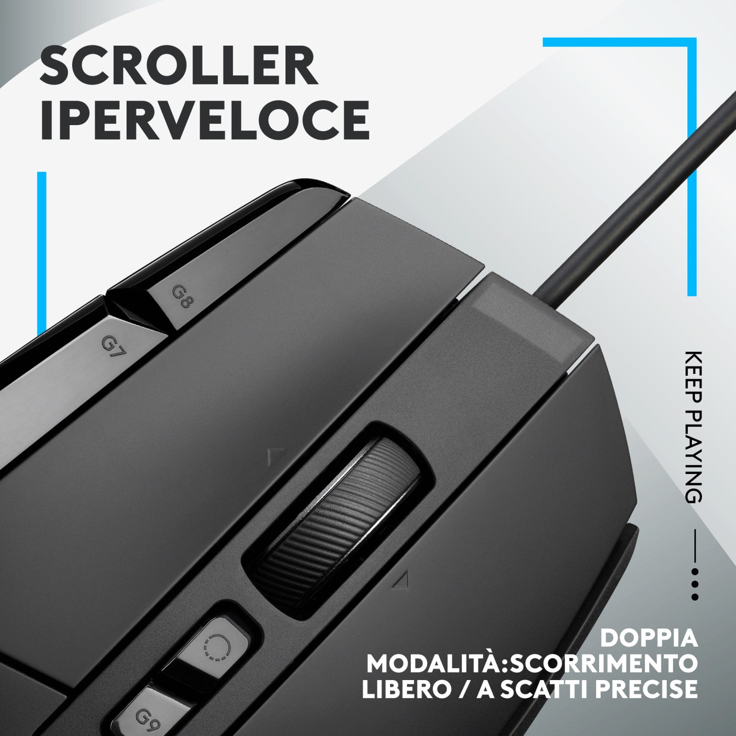 Logitech G G502 X Mouse Mano Destra USB Tipo A Ottico 25600 DPI Nero