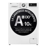 Lg F4R7009TSWB Lavatrice 9kg AI DD Classe A 1400 giri TurboWash Vapore Bianco