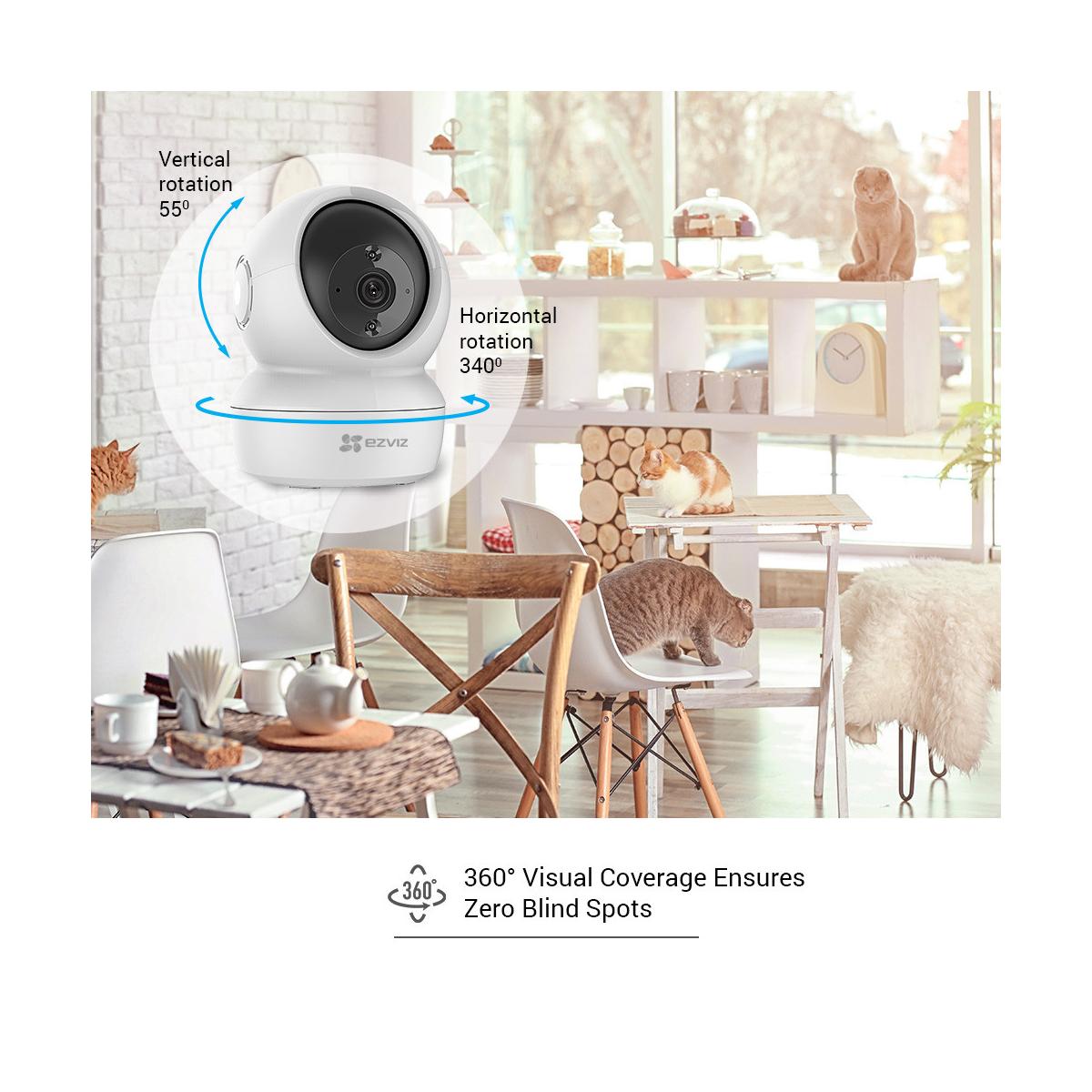 Telecamera di Sicurezza EZVIZ C6N Wi-Fi Motorizzata per Interno con Vista a 360 Gradi