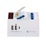 Techly Multipresa da Tavolo 3 Posti con 2 Porte USB-A e 1 Porta USB-C QC3.0