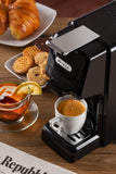 Ariete 1304/1 Macchina da caffè a cassetti, 1350W, Capacità serbatoio 0,7L, Pressione 19 bar, 2 tipologie di caffè, Capsule Nespresso e Dolcegusto , Cialde e Polvere, Nero
