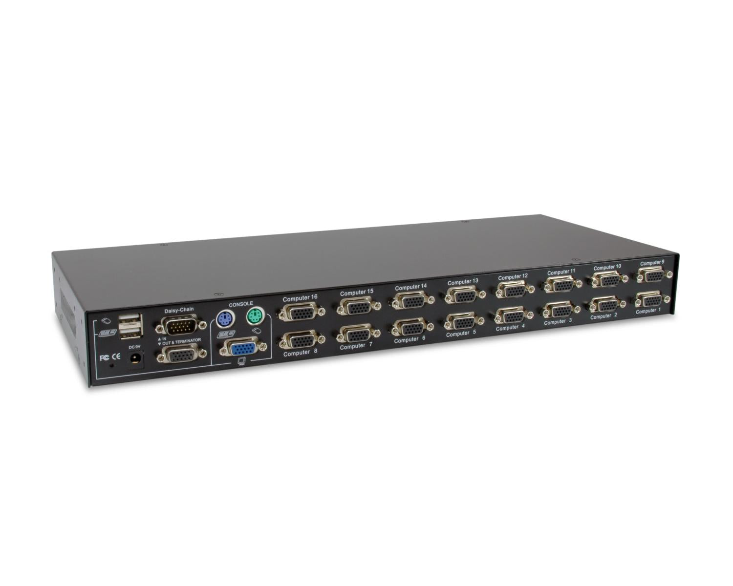 LevelOne KVM-3216 switch per keyboard-video-mouse (kvm) Montaggio rack Nero