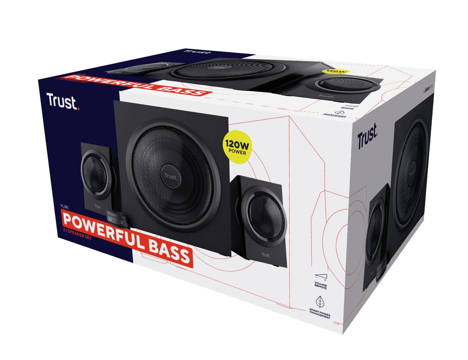 Trust Yuri set di altoparlanti 60 W Universale Nero 2.1 canali 1-via 15 W