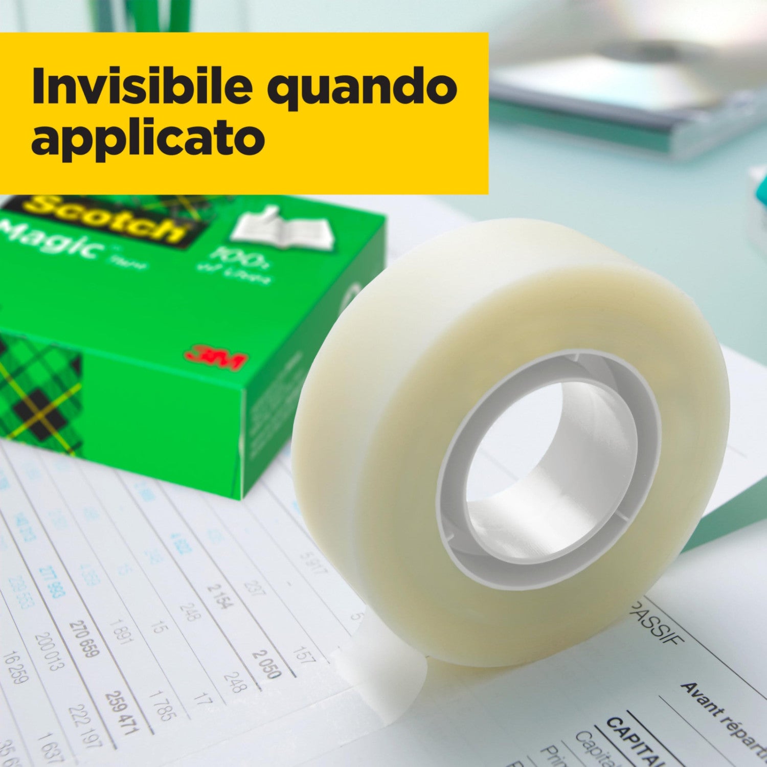 Scotch Nastro Adesivo Magic 810 - 16 Rotoli 19 Mm X 33 M Dispenser - Trasparente Opaco Scrivibile