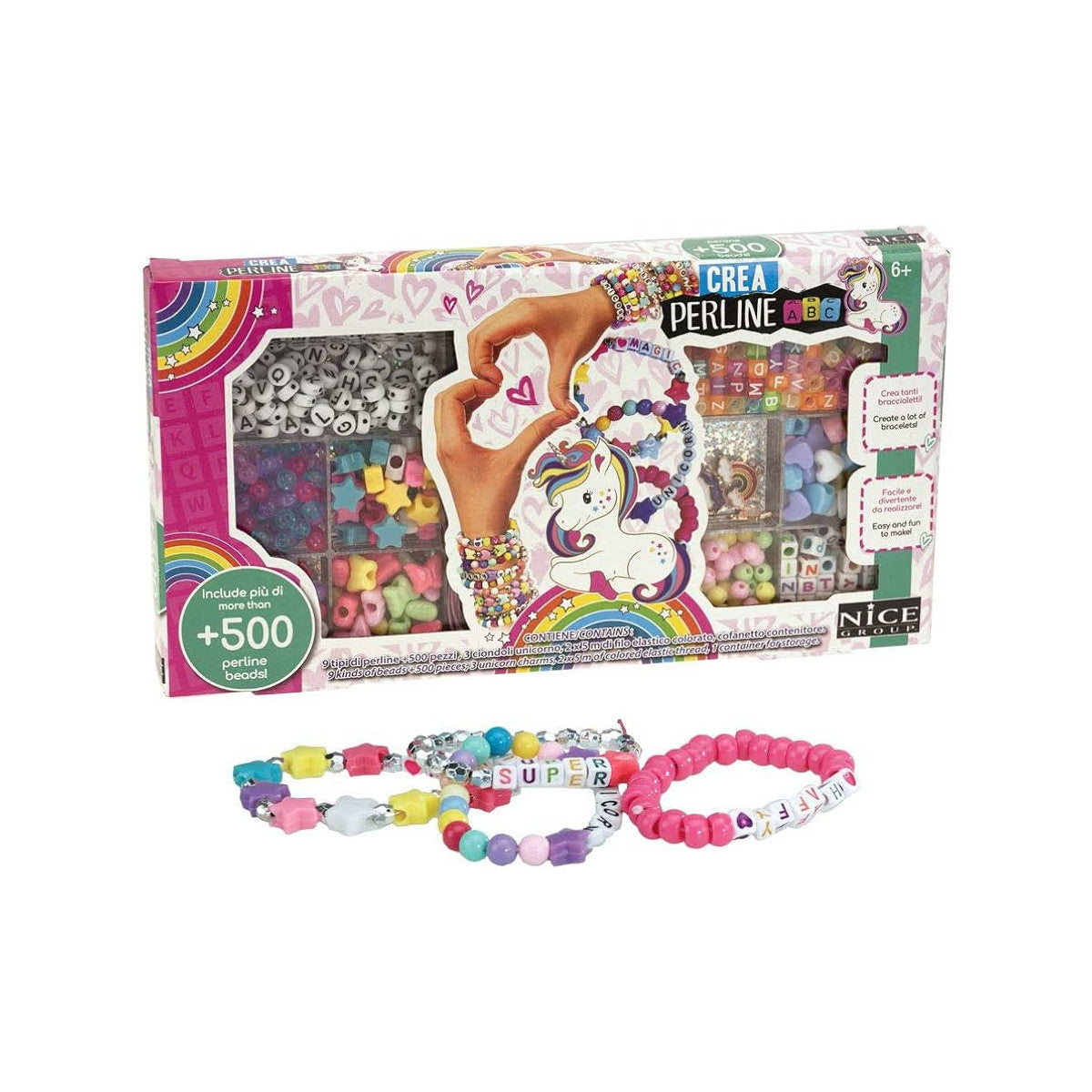 Nice Abc - Perline Colorate Magic Unicorn 500 Pz