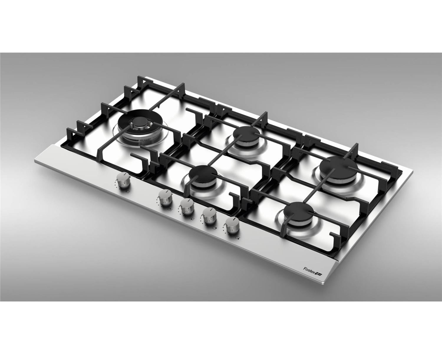 Foster 7016 032 Piano Cottura da Incasso Gas 5 Fornelli Acciaio Inossidabile