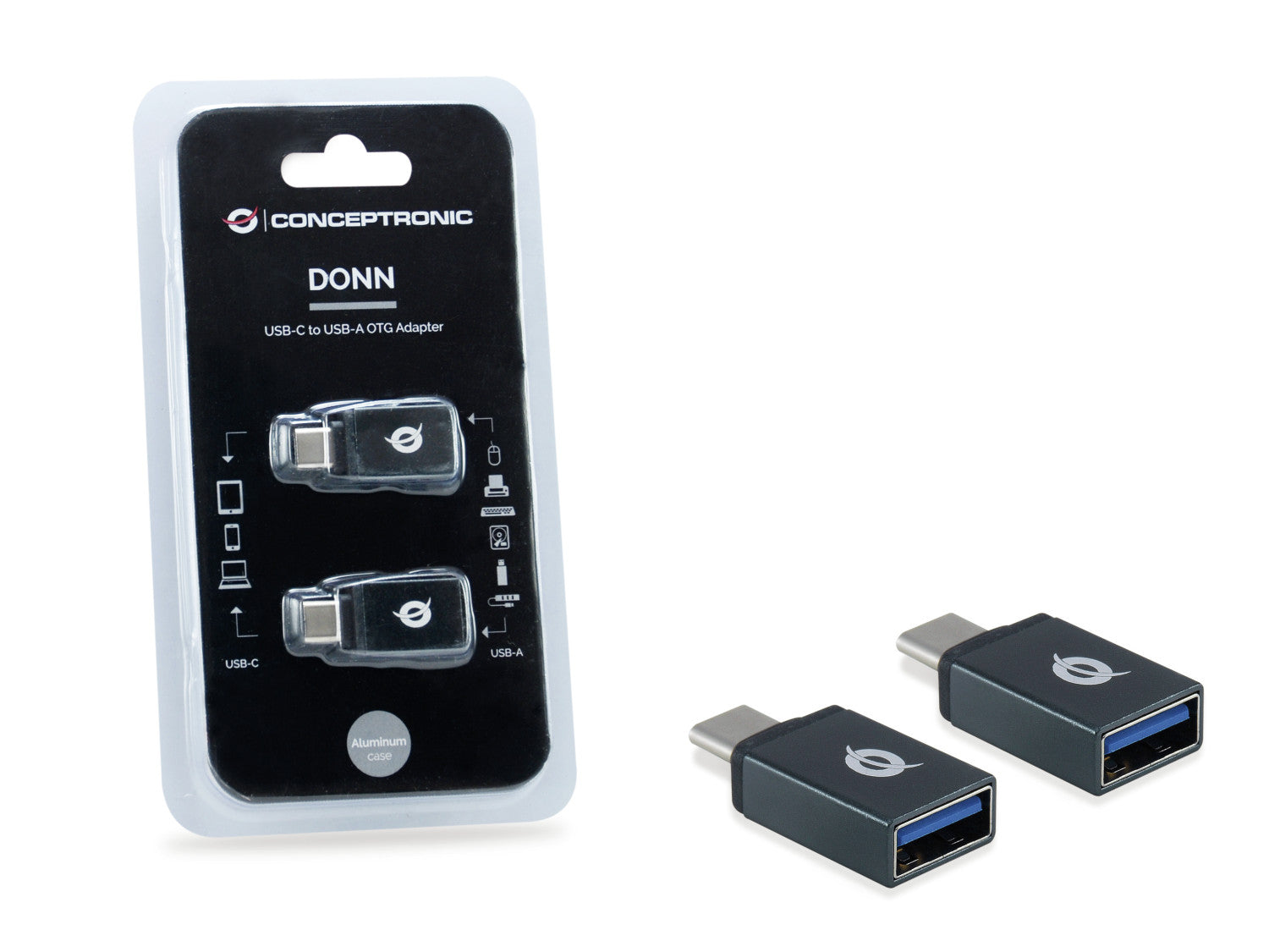 Conceptronic DONN03G adattatore per inversione del genere dei cavi USB 3.1 Gen 1 Type-C USB 3.1 Gen 1 Type-A Nero