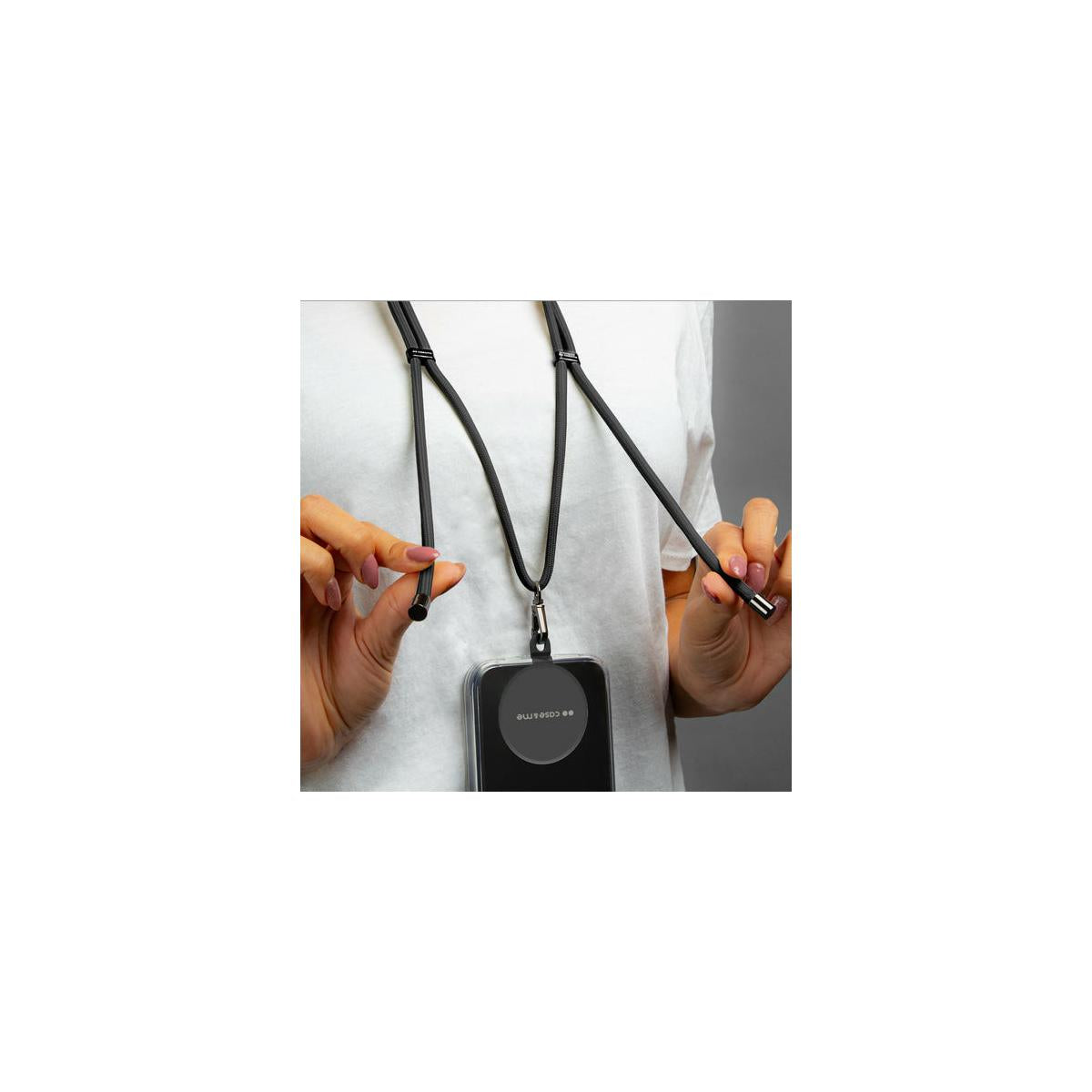Simply Lace - Laccio universale per smartphone con placchetta Nero