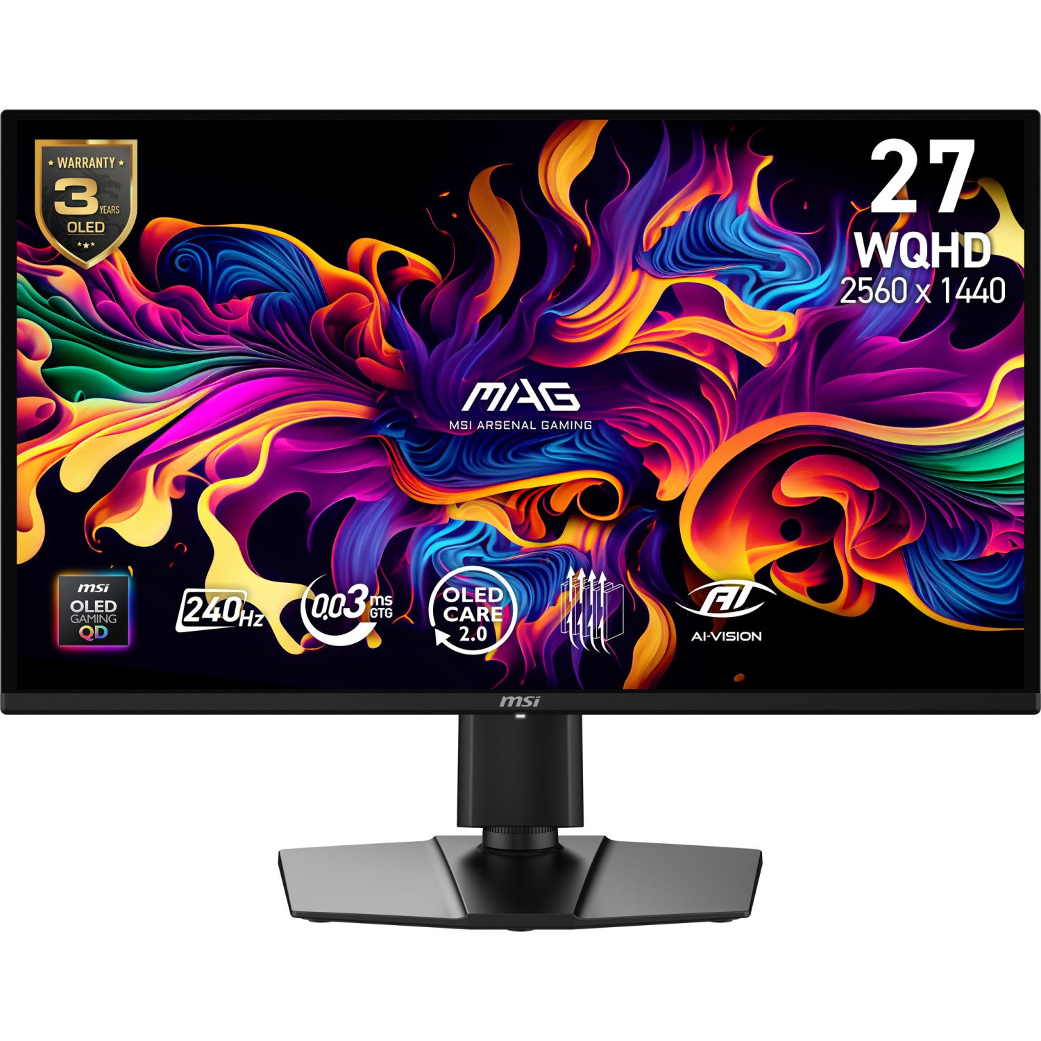MSI MAG 274QP QD-OLED X24 Monitor PC 67,3 cm (26.5") 2560 x 1440 Pixel Wide Quad HD Nero