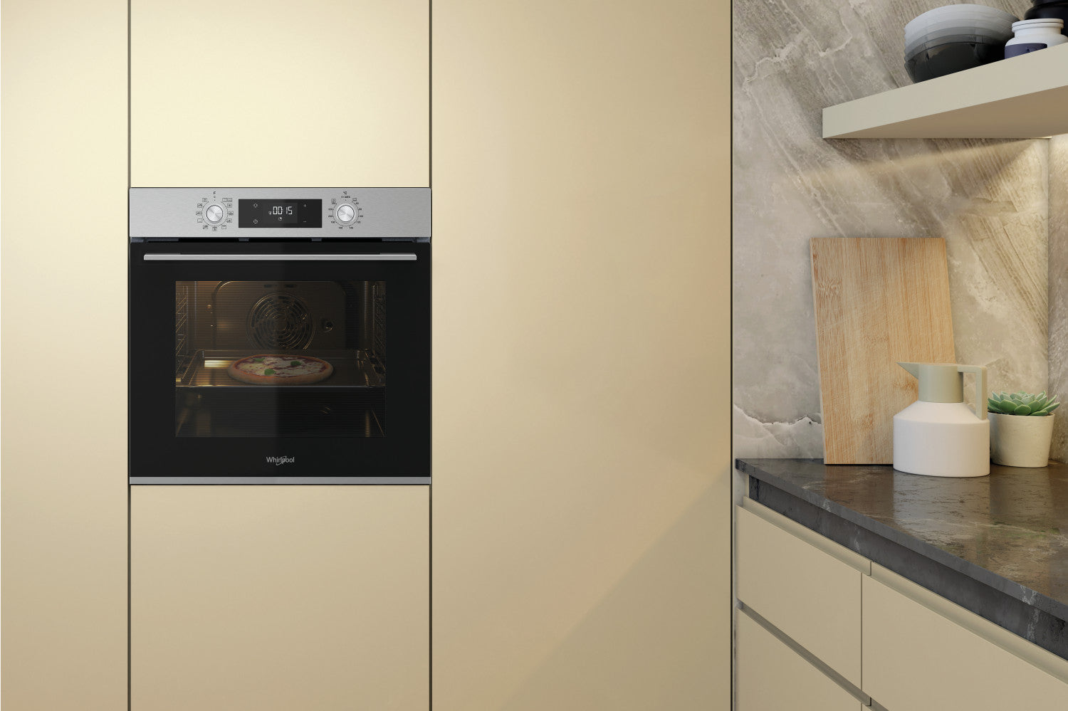 Whirlpool OMK58HU0X forno 71 L Nero, Acciaio inox