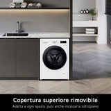LG F4NX1009NWK Lavatrice smart 9kg Classe A 1400 giri 6 Motion Allergy Care Bianca