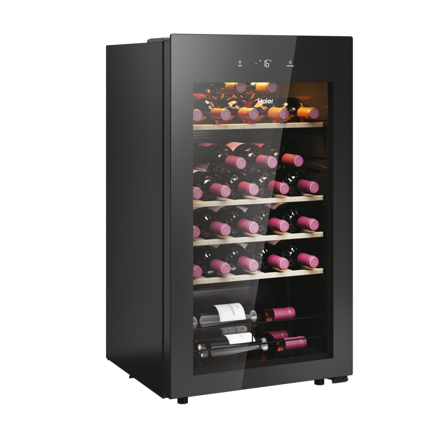 Haier Wine Bank 50 Series 3 HWS34GGH1 Cantinetta vino con compressore Libera installazione Nero 34 bottiglie Venduto come Grado B 6930265340600