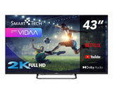 Smart Tech 43FV02V TV 109,2 cm (43pollici) 4K Ultra HD Smart TV Wi-Fi Grigio 230 cd/m²