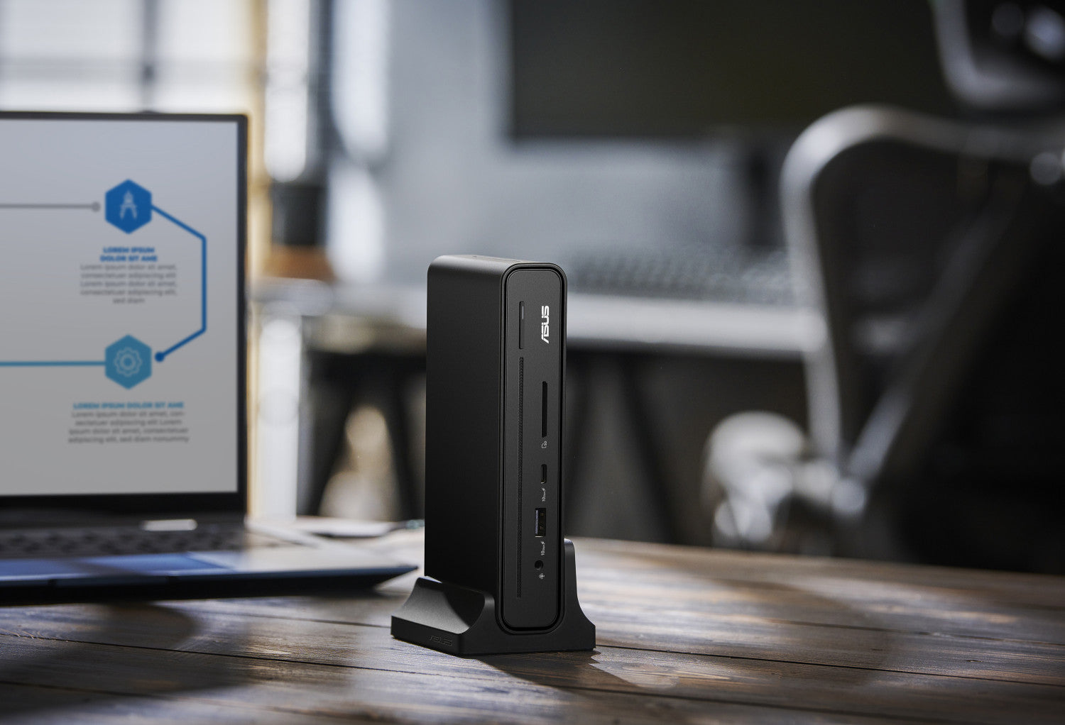 ASUS Triple Display USB-C Dock Duo DC301 Cablato Nero