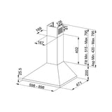 Franke FJO 624 Cappa aspirante a parete Acciaio inox 430 m³/h