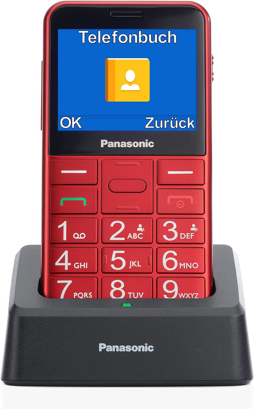 Panasonic KX-TU155EXRN Telefono Cellulare Facilitato 102 g Ampio Display Rosso