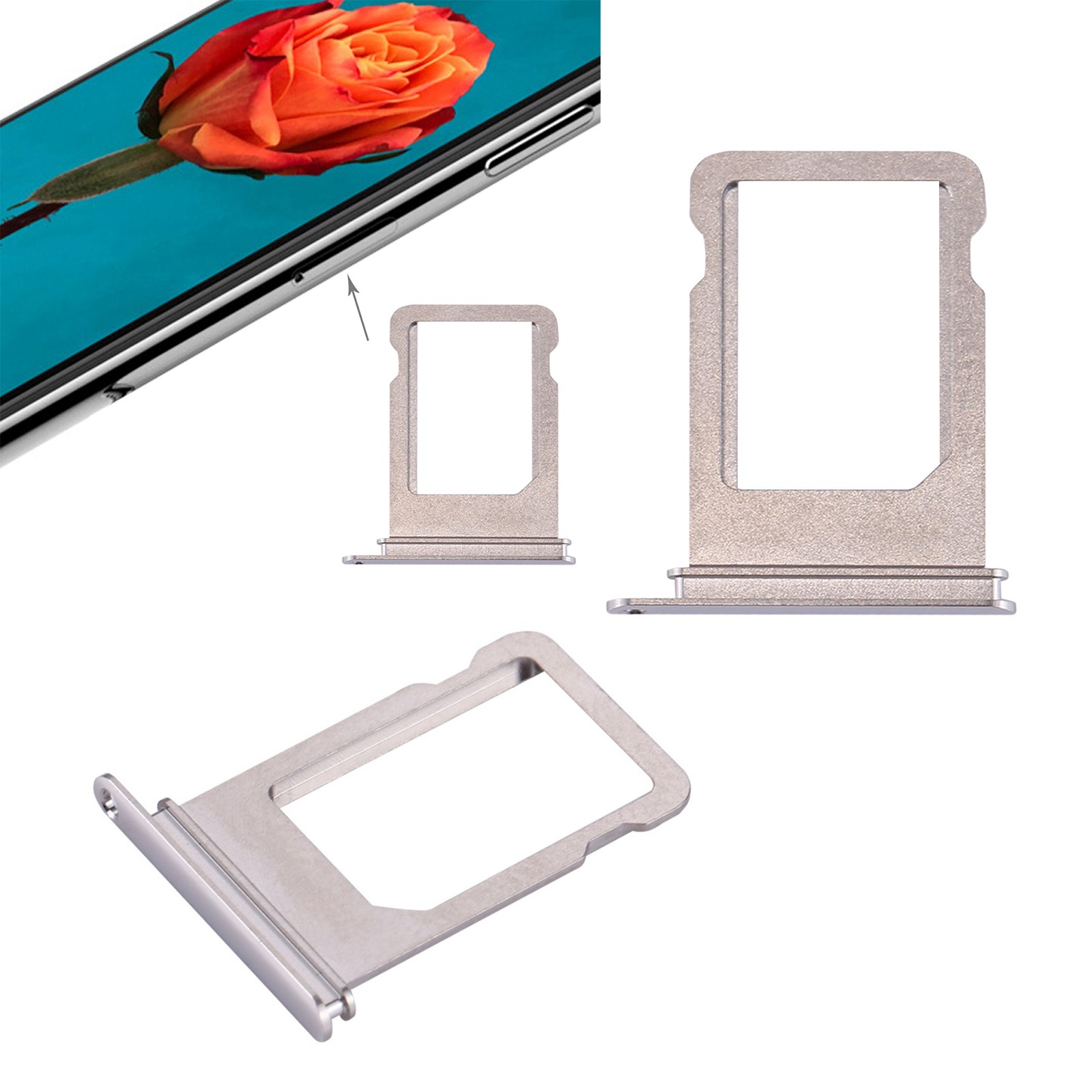 Ricambio Cassetto Tray Porta Sim Card slot Silver Apple iPhone X A1865 A1901