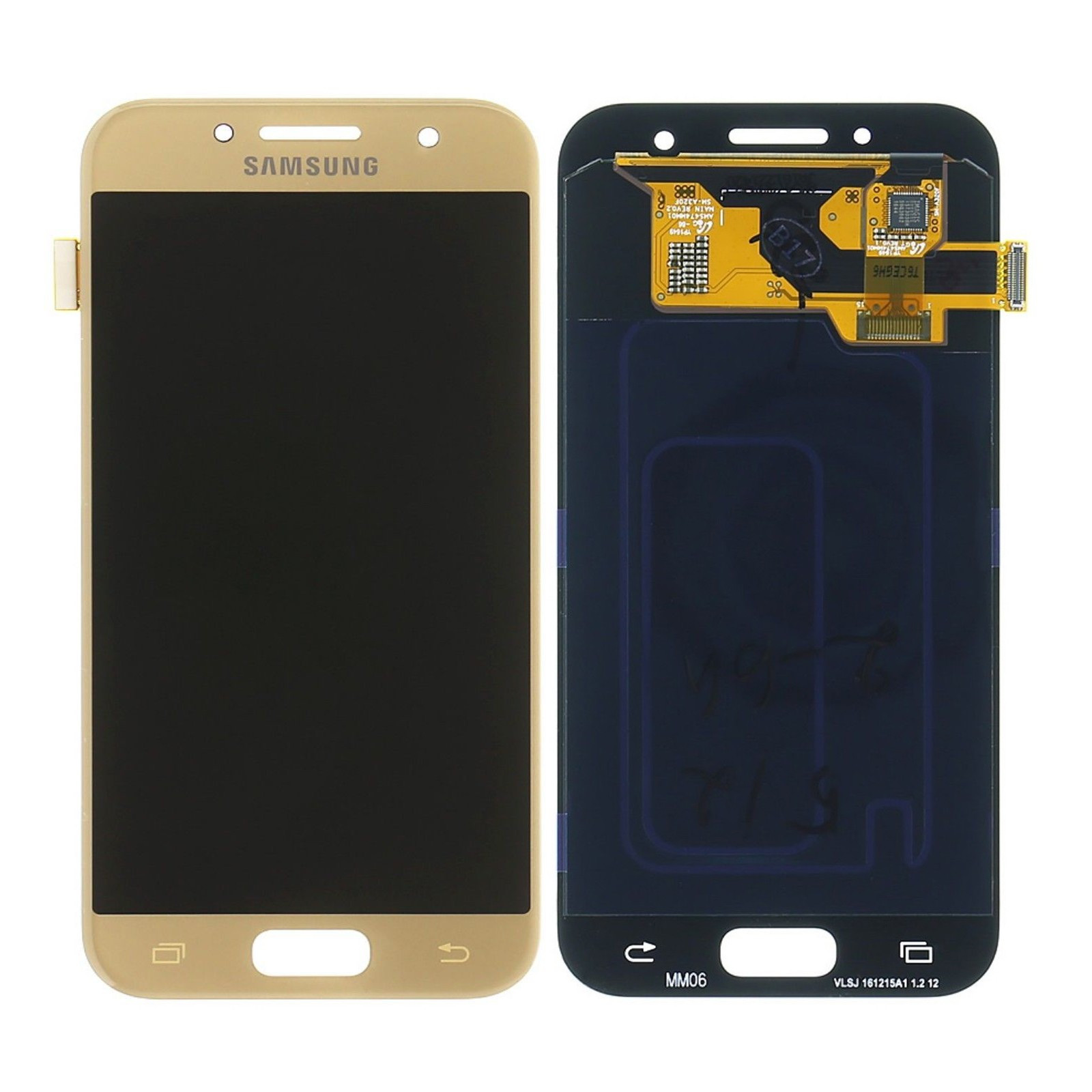 Lcd + Touch Display Gold Oro Originale Samsung Per Galaxy A3 2017 SM-A320F Originale Service Pack