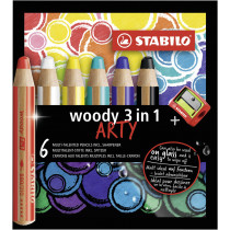 STABILO woody 3 in 1 ARTY Multicolore 6 pz