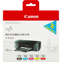 Canon 6402B009 cartuccia d'inchiostro 5 pz Originale Resa standard Ciano, Magenta, Nero opaco, Rosso, Giallo