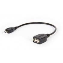 Hamlet micro USB-USB M-F 0.15m cavo USB 0,15 m USB 2.0 Micro-USB A USB A Nero