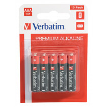 Verbatim 49874 Batteria Monouso Blister 10 Pile Ministilo AAA Alcalino Nero Rosso