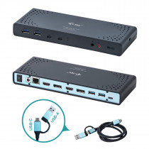 i-tec CADUA4KDOCKPDLIT Hub e Docking Station per Laptop Cablato USB Type-C Nero Turchese