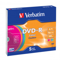 Verbatim DVD-R Colour 4,7 GB 5 pz