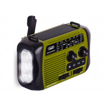 Trevi RA7F3003 Radio Portatile Dinamo e Solare USB Micro SD Wireless e Powerbank Nero Verde