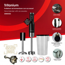 Frullatore ad Immersione Ardes Tritanium ARMIX03 Elettrico 800W Acciaio Inox Nero