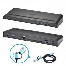 i-tec CATRIPLE4KDOCKPDIT Hub e Docking Station per Laptop Cablato USB Type-C Nero