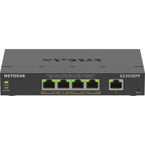 NETGEAR 5-Port Gigabit Ethernet High-Power PoE+ Plus Switch (GS305EPP) Gestito L2/L3 Gigabit Ethernet (10/100/1000) Supporto Power over Ethernet (PoE) Nero