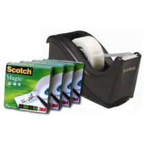 Scotch C60-BK4 tape dispenser & 4xMagic tape rolls 33 m
