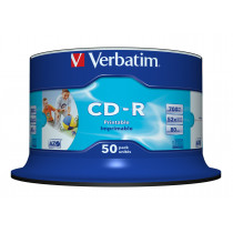 Verbatim CD-R AZO Wide Inkjet Printable no ID 700 MB 50 pz