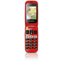 Emporia ONE 6,1 cm (2.4") 80 g Nero, Rosso Telefono per anziani