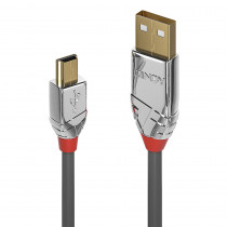 Lindy 36634 cavo USB 5 m USB 2.0 USB A Mini-USB B Grigio