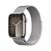 Smartwatch Apple Watch Series 9 GPS + Cellular Cassa 45mm in Acciaio Inossidabile con Cinturino Sport Loop Milanese Argento