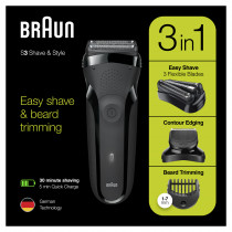 Braun Series 3 Shave e Style 300BT Rasoio da Barba Elettrico da Uomo Nero