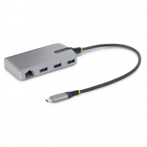 StarTech.com Hub USB-C con Etherenet a 3 porte - 3x porte USB-A, Gigabit Ethernet RJ45, USB 3.0 5Gbps, alimentazione tramite bus, cavo lungo 30 cm - Adattatore hub USB Type-C portatile con GbE