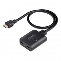 StarTech.com Splitter HDMI 4K a 2 Porte - Sdoppiatore Video HDMI 2.0 4K 60Hz con 1 Ingresso e 2 Uscite - Hub HDMI HDR/HDCP 2.2 - Multipresa HDMI con cavo da 50 cm - Alimentazione da USB o con Alimentatore (incl.)